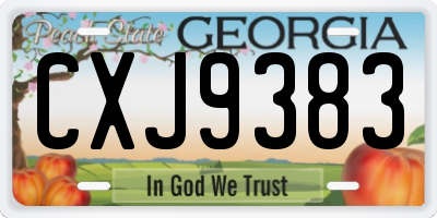 GA license plate CXJ9383