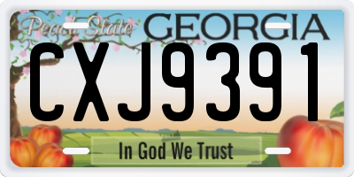 GA license plate CXJ9391