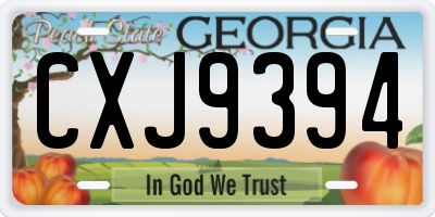 GA license plate CXJ9394