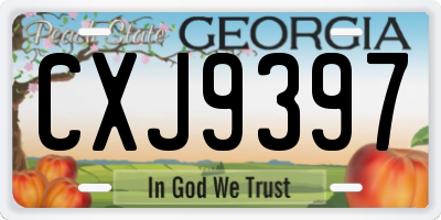 GA license plate CXJ9397