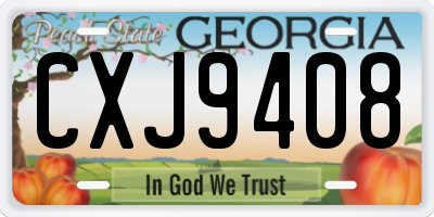 GA license plate CXJ9408