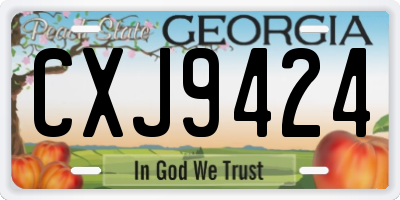 GA license plate CXJ9424