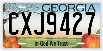 GA license plate CXJ9427