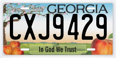 GA license plate CXJ9429