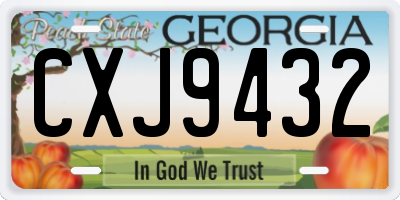 GA license plate CXJ9432