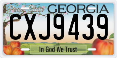 GA license plate CXJ9439