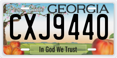 GA license plate CXJ9440