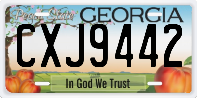 GA license plate CXJ9442