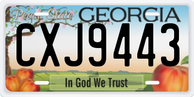 GA license plate CXJ9443