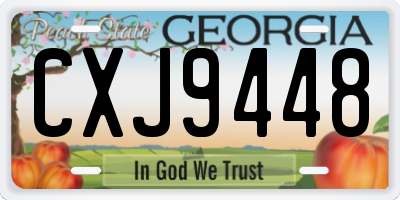 GA license plate CXJ9448