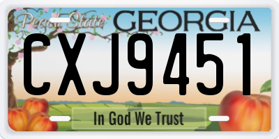GA license plate CXJ9451