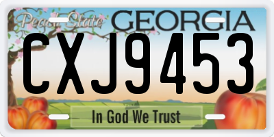 GA license plate CXJ9453