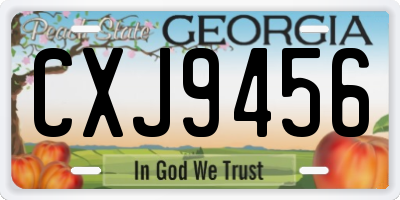 GA license plate CXJ9456