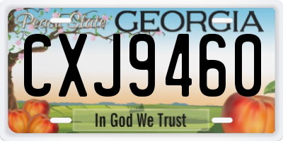 GA license plate CXJ9460