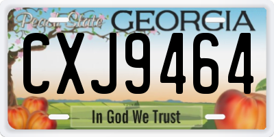 GA license plate CXJ9464