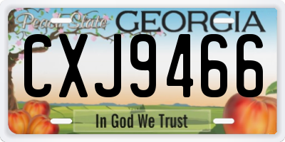 GA license plate CXJ9466