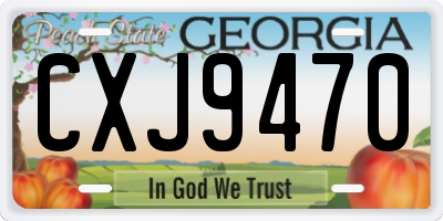 GA license plate CXJ9470