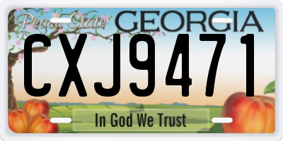 GA license plate CXJ9471