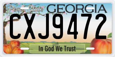 GA license plate CXJ9472