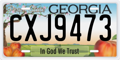 GA license plate CXJ9473