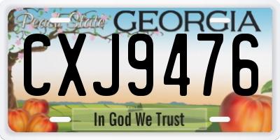 GA license plate CXJ9476