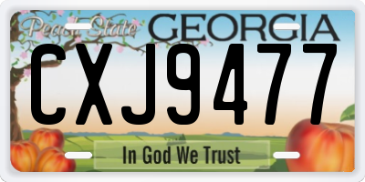GA license plate CXJ9477