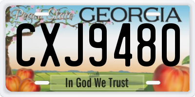 GA license plate CXJ9480