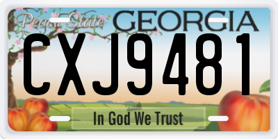 GA license plate CXJ9481