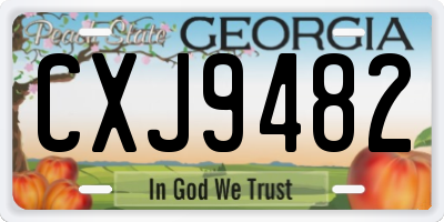 GA license plate CXJ9482