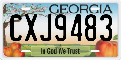 GA license plate CXJ9483