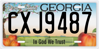 GA license plate CXJ9487