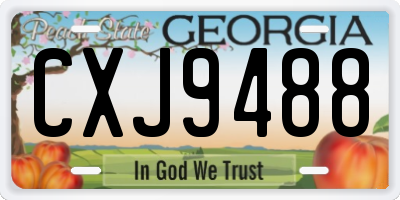 GA license plate CXJ9488