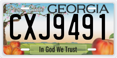 GA license plate CXJ9491