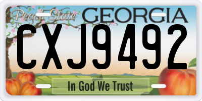GA license plate CXJ9492