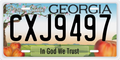 GA license plate CXJ9497