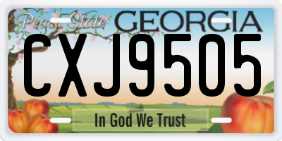 GA license plate CXJ9505