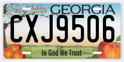 GA license plate CXJ9506