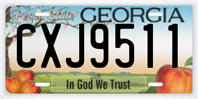 GA license plate CXJ9511