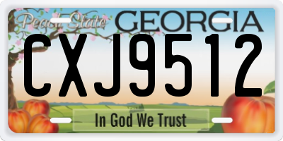 GA license plate CXJ9512