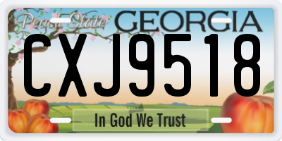 GA license plate CXJ9518