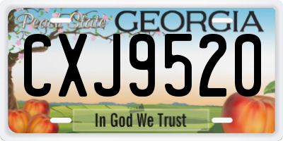 GA license plate CXJ9520