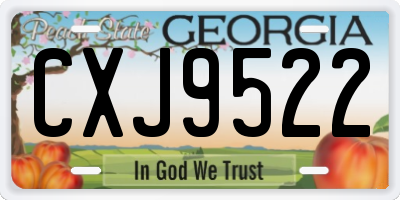 GA license plate CXJ9522