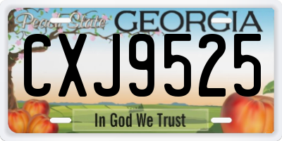 GA license plate CXJ9525