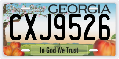 GA license plate CXJ9526
