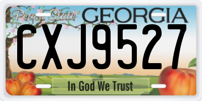GA license plate CXJ9527