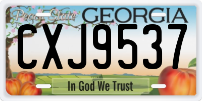 GA license plate CXJ9537