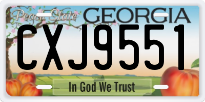 GA license plate CXJ9551