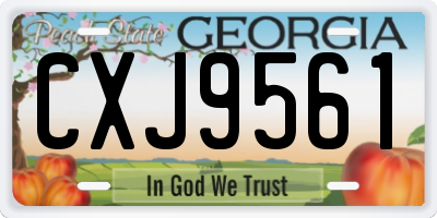 GA license plate CXJ9561