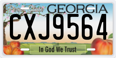 GA license plate CXJ9564