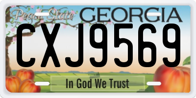 GA license plate CXJ9569
